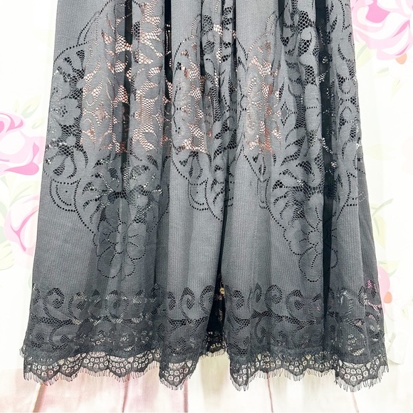 NEW Free People Shadow Dance Black Floral Lace Midi Dress M - Picture 5 of 10